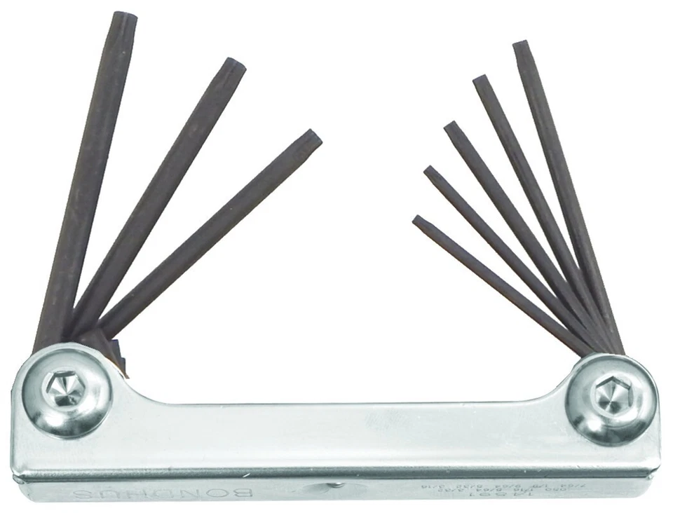 Bondhus Classic Steel Hex Fold Up Wrench Set Torx Metric SAE Standard USA Metal - Image 3 of 4