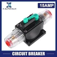 DC 12V/ 24V/ 32V 15Amp Car Truck Boat RV Reset Circuit Breaker Fuse Holder