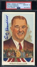 Happy Chandler Gem Mint 10 PSA DNA Signed Perez Steele Celebration Postcard Auto