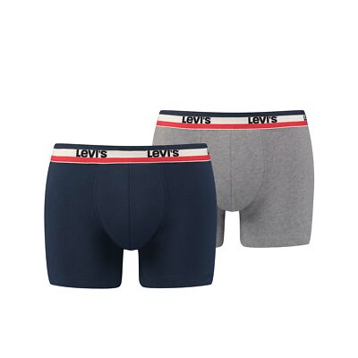 2 Pack Mens Levis Men SPRTSWR Logo Boxer Size S - XXL Dress Blues NEW
