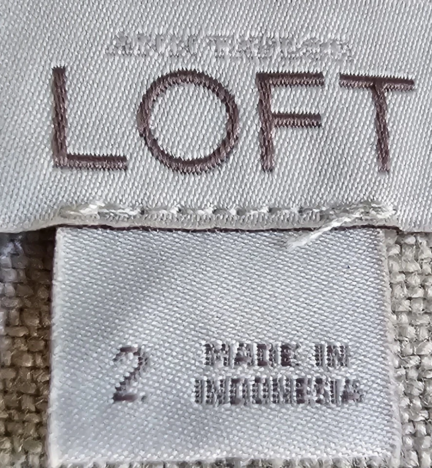 Falda mujer Ann Taylor LOFT talla 2 marrón naranja lino Foto 2 de 4