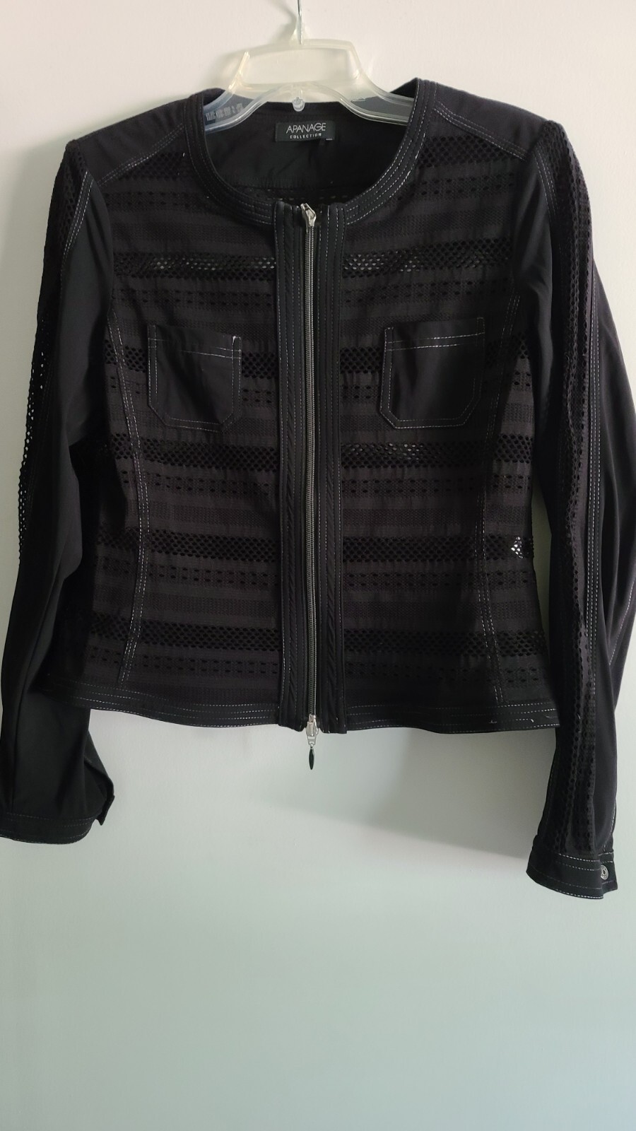 APANAGE COLLECTION LIGHT JACKET BLACK SIZE 8