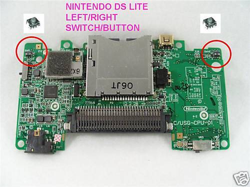 DS Lite L/R Sinistro Destro Interruttore Pulsante L R Difettoso Riparazione - Foto 1 di 1