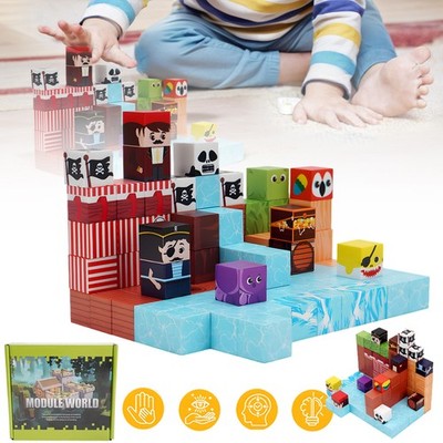 100 Teile Magnetische Bausteine Kinderspielzeug Magnetic  Fliesen Blocks für DIY