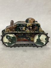 Vintage Marx No. 5 tin litho wind-up toy tank/ Missing 1 Rubber Track