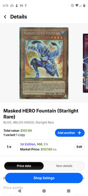 Masked HERO Fountain (Starlight Rare) BLGG-EN029 Battles of Legend: Glorious...