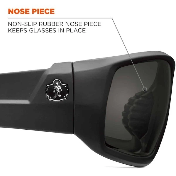 Ergodyne Odin-Pz Odin, gafas de seguridad, sin recubrimiento, lente gris, marco negro, Foto 4 de 4