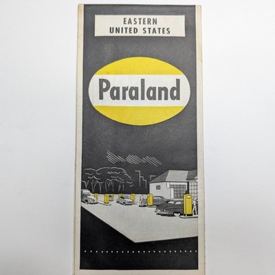 1958 Eastern US Paraland Gas Station Road Map Rand McNally Northeastern