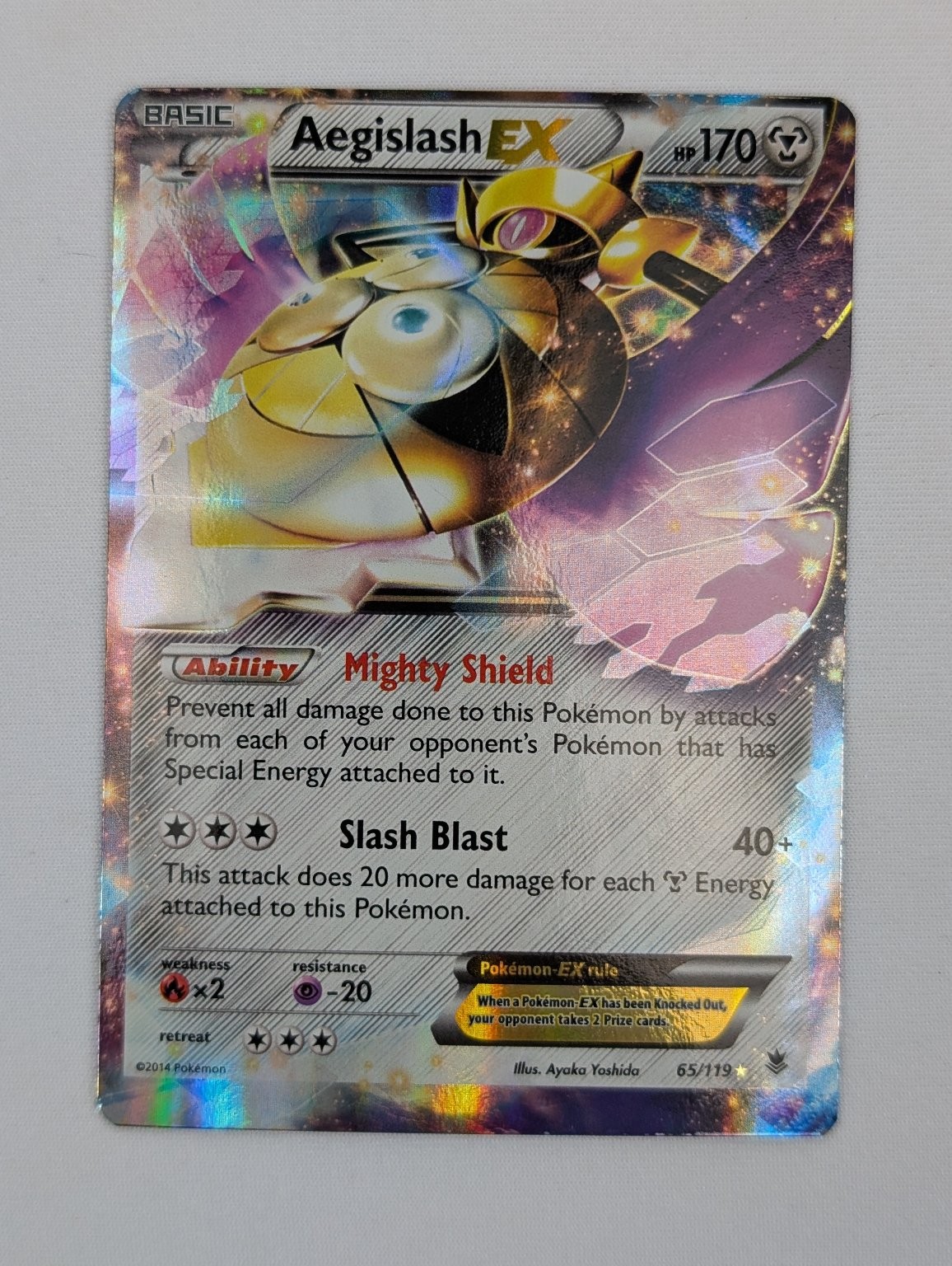 Pokemon Aegislash EX 65/119 Phantom Forces Full Art Holo Ultra Rare EN