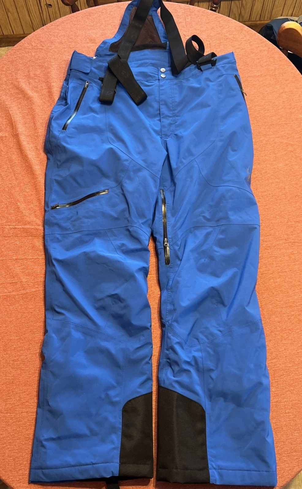 Spyder Snow Ski Snowboard Pants Mens XXL/TTG Blue Overalls Suspenders Gore-Tex