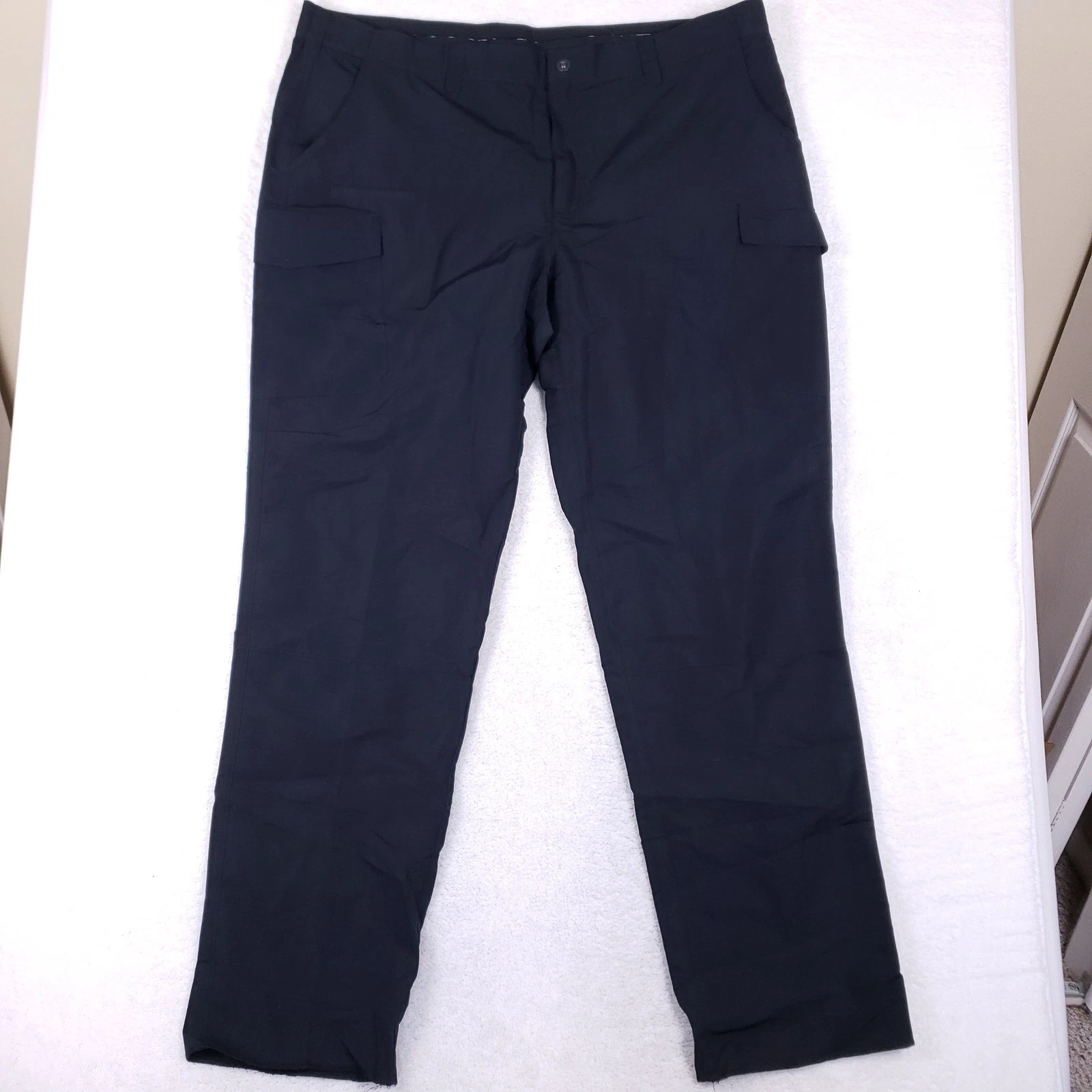 Propper EdgeTec Tactical Cargo Pants Mens 46 Black Ripstop Unhemmed Workwear EDC