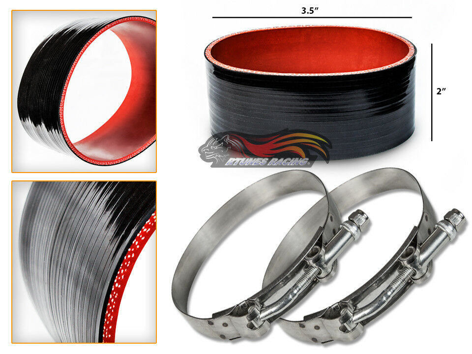 BLACK Silicone Coupler Hose 3.5