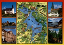 Muritz Map Germany vintage postcard b358
