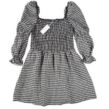 Reformation Zoya Linen Gingham Smocked Puff Sleeve Mini Dress 3X Cottagecore NEW