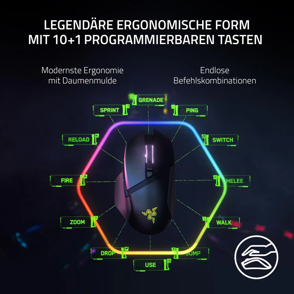 RAZER Basilisk V3 Pro Gaming Maus Powered by Razer Chroma™ RGB - Bild 4 von 4