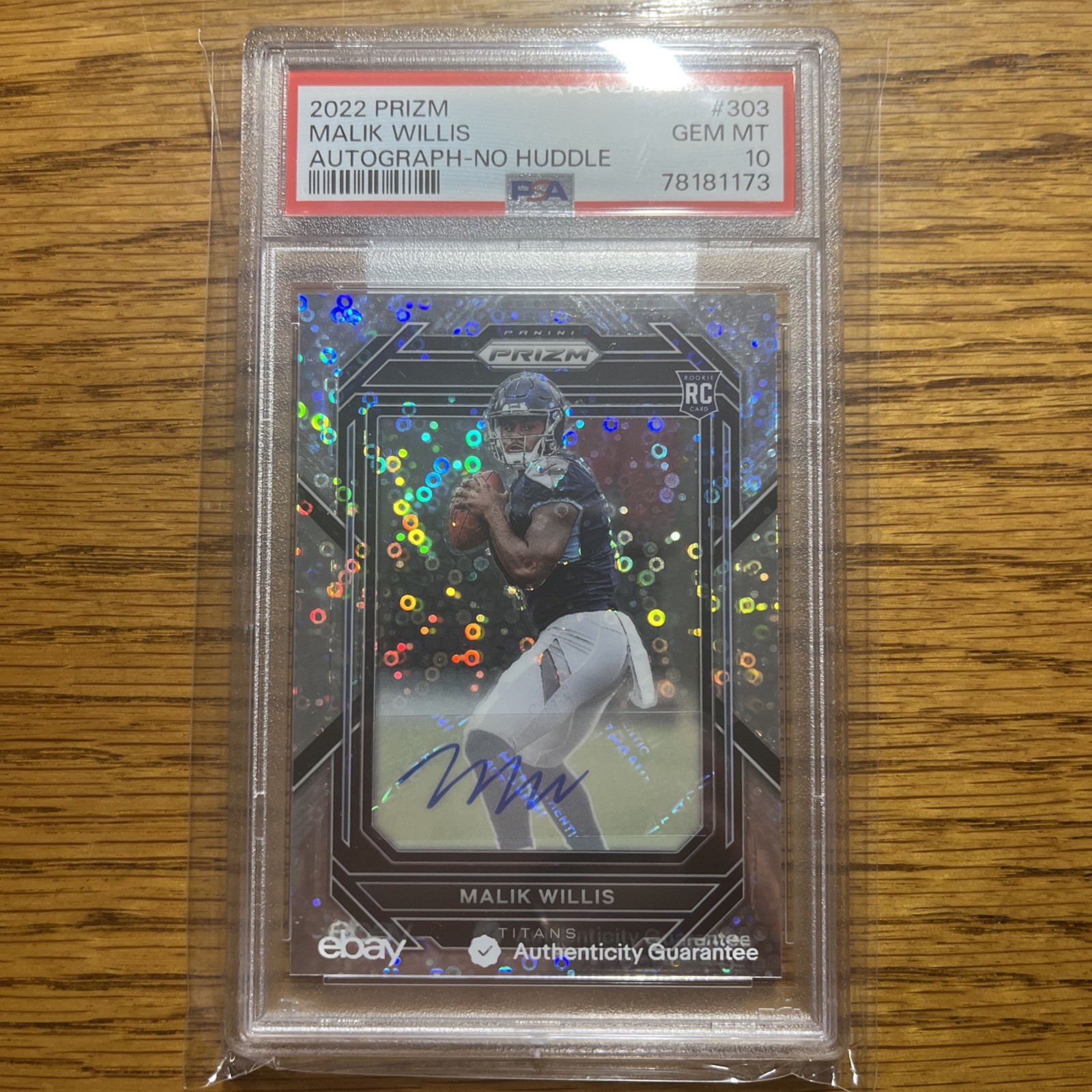 2022 Panini Prizm Malik Willis #303 Autograph No Huddle PSA 10 Gem Mint