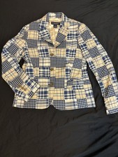 Brooks Brothers Madras Patchwork Plaid Womens Blazer Size 4 Business Preppy
