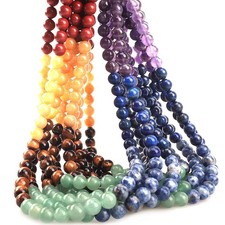 ICAI Beads 6mm Natural Colorful Stone for Jewelry 6mm, 7Colorful stone