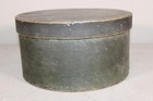 LARGE 19TH C ROUND SHAKER TYPE PANTRY BOX BEST ORIGINAL GRUNGY DARK GREEN PAINT — photo 6