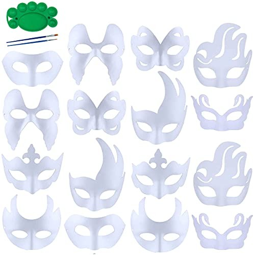 DIY White Masks Paper Cosplay Christmas Party Mask Unpainted Plain Craft - Picture 5 of 8
