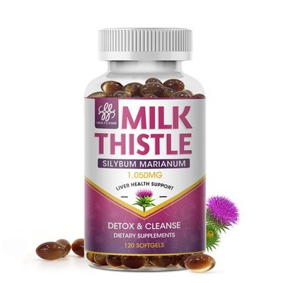 Organic Milk Thistle Liver Detox Supplement Plus Dandelion Extract 120 Softgels