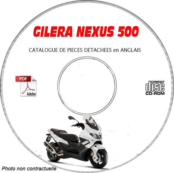 Gilera Nexus 500 SP catalogue pièces de rechange sur DVD-ROM