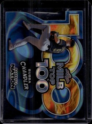 2025 Leaf Baseball Nation #MB-12 Bubba Chandler MiLB Top 100 Blue #/1