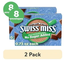2pack, Swiss Miss No Sugar Added Milk Chocolate Flavored Hot Cocoa Mix, 0.73 oz