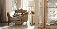 Wohnzimmer Luxus Sessel Hotel Polster Klassisch Einsitzer Beige Arredoclassic