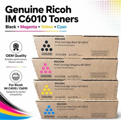 Genuine Ricoh  IM C6010 C4510 Toner Set CMYK OEM 842526 -842527-842528-842529