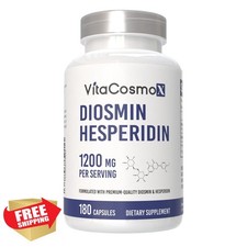 VitaCosmoX Diosmin Hesperidin 1200mg 180ct Vegetarian Citrus Bioflavonoids