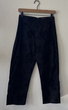 Vintage 90s Capri Pants Black Dragon Motif Jaquard Equestrian Designs Petite