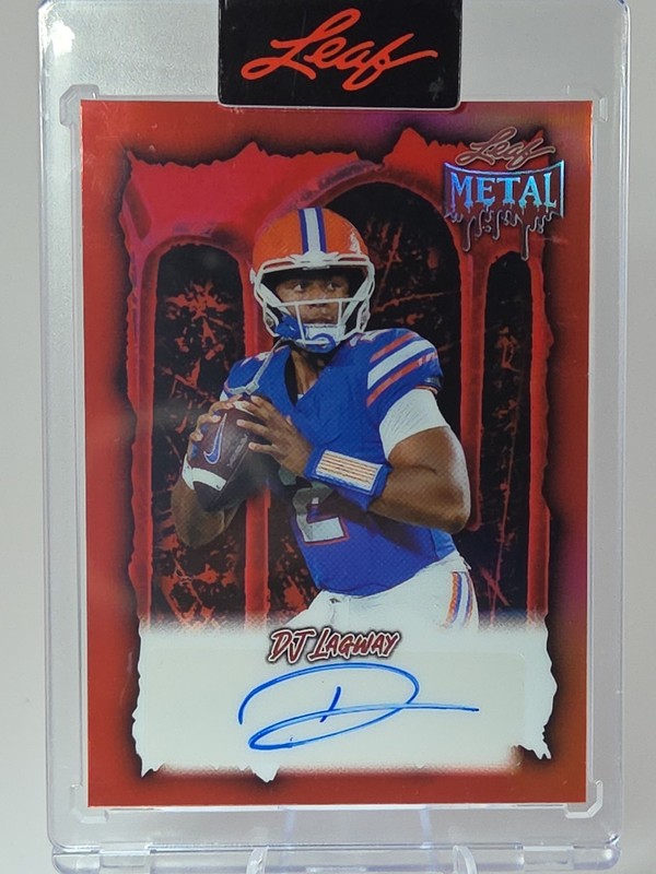 2025 Leaf Metal Halloween Red Refractor DJ Lagway Florida Gators Auto 01/13