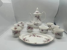 Royal Albert lavender rose English 6 person tea set bone china antique