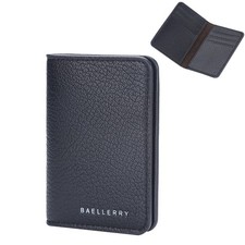 Men Slim Wallet Front Pocket Thin Bifold Leather Card Holder Minimalist Billfold