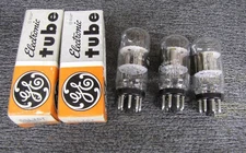 GE  6SL7GT   Vacuum Tubes..... 2 tubes NOS.... 1  Used........Coin Base