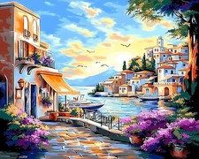 JingZhouYang Paint by Numbers for Kids  16x20 inches, Harbour Town-20"X16"