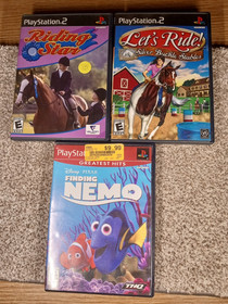 PlayStation 2 Slim SCPH-75001 Console W/ 1 Controller, 9 Games, 6 Memory - READ