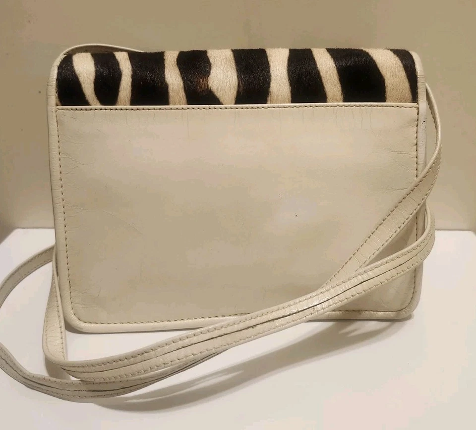 Vintage Mint 1970s Pierre Cardin Leopard Calfshair/Vinyl Small Crossbody Bag - Image 3 of 4