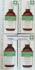 4 x COLLAGEN SERUM Advanced Clinicals 1.75 oz (52mL) Super Sale