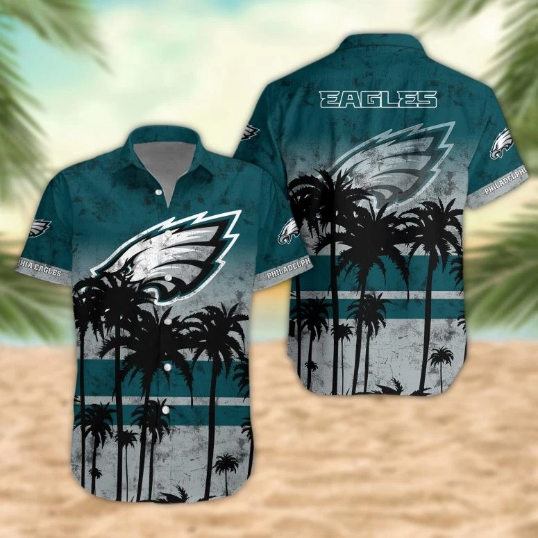 Philadelphia Eagless Desert Sunset Aloha Hawaiian Shirt For Summer Vacation