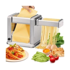 Electric Pasta Maker Stainless Steel Noodle Machine with Roller & Cutter Adju...