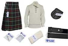 Men Scottish 9 Pieces 8 Yards Kilt Outfit with Sporran, MacKenzie Tartan
