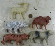 5 Vintage 1930's Celluloid Made in Japan Wild Animals Tiger Bear Camel
