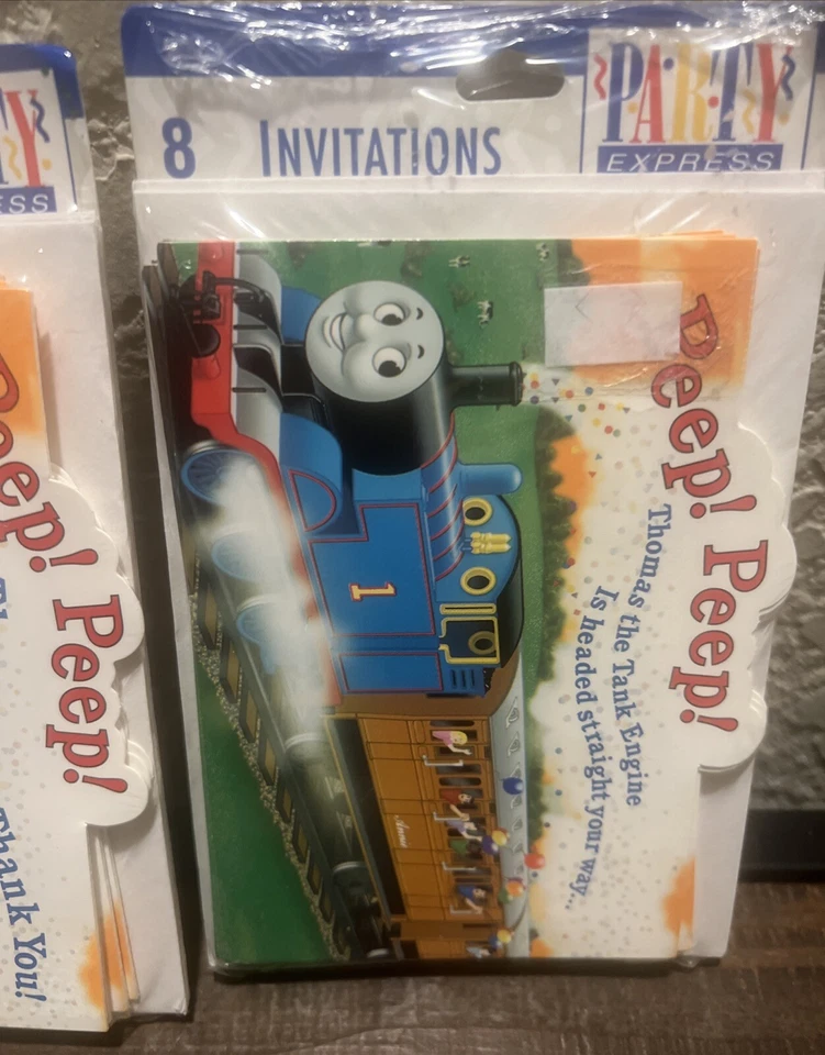 LOT-Thomas the Train Birthday Invitations & ThankYou Notes W/ Envelopes-8 Each - Image 3 of 4