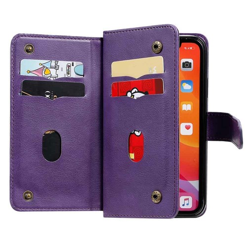 10 Card Holder Wallet Leather Case Cover For iPhone 11 Pro Max XS XR 6s 7 8 SE 2 - Picture 35 of 43