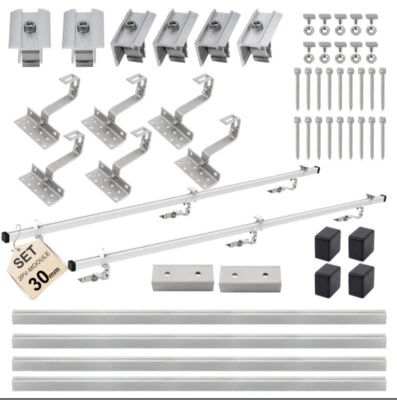 WERCHTAY PV Montage Set Halter Befestigung Photovoltaik Ziegeldach Solarpanel 30mm