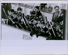 LG785 1992 Orig David Brewster Photo SHANE CHURLA North Stars EDDIE OLCZYK Jets