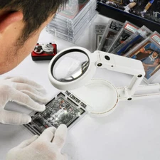 Sports Trading Card Grading Kit Centering Tool w/ 30X Magnifying Glass & LED