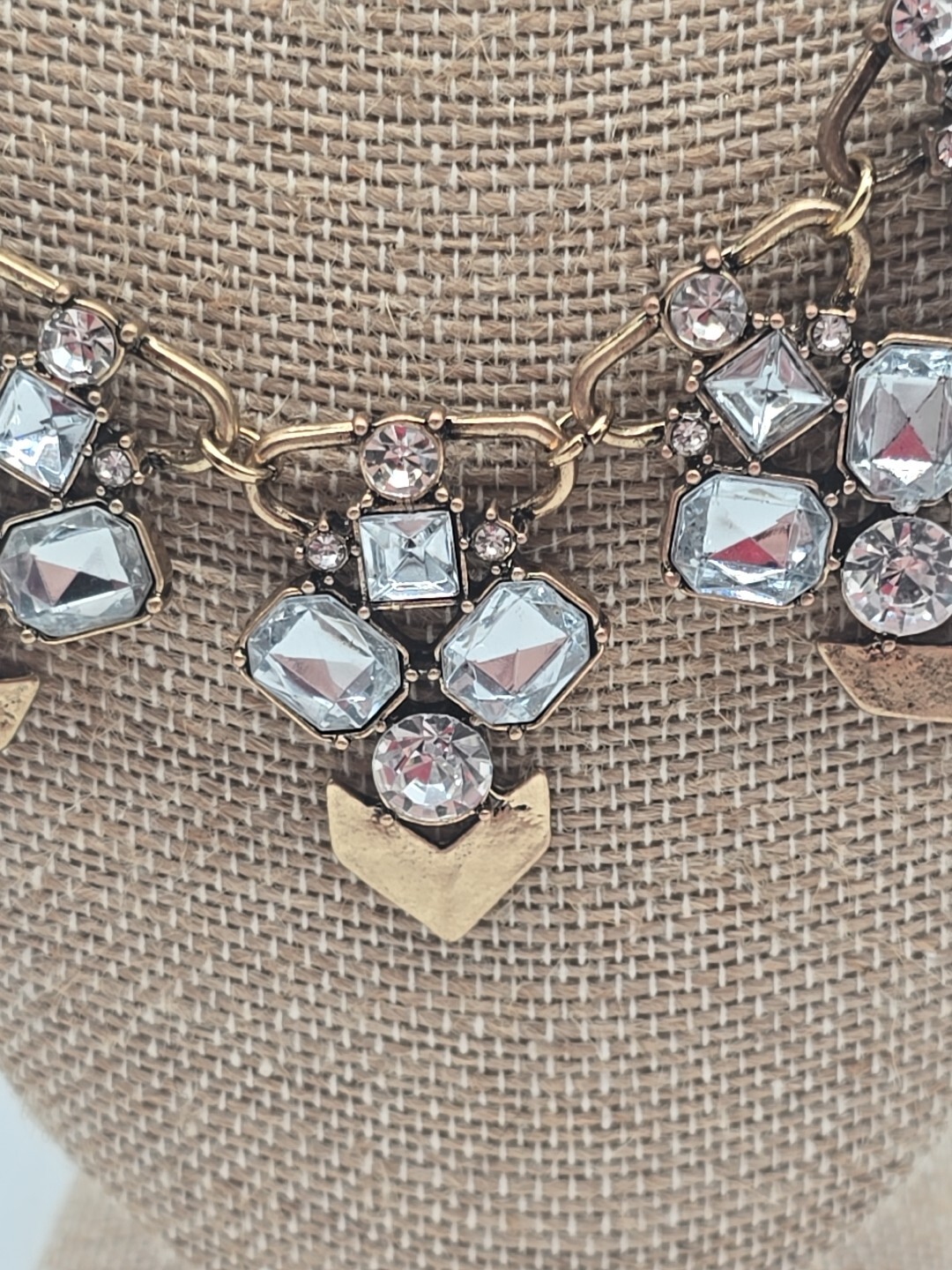 Plunder Chunky Rhinestone Statement Necklace - Go… - image 2